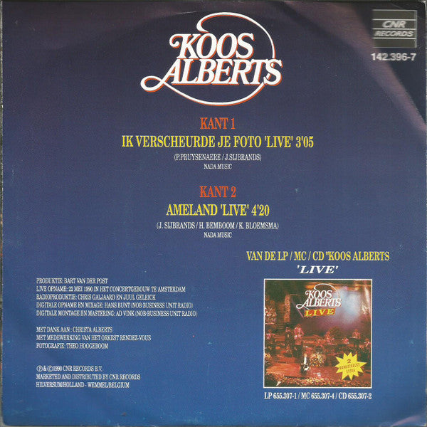 Koos Alberts : Ik Verscheurde Je Foto 'Live' (7", Single)
