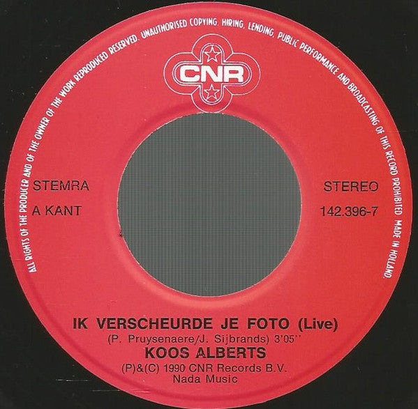 Koos Alberts : Ik Verscheurde Je Foto 'Live' (7", Single)