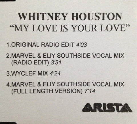 Whitney Houston : My Love Is Your Love (CDr, Single, Promo)