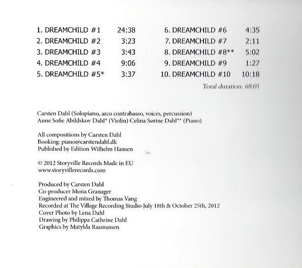 Carsten Dahl : Solo Piano / Dream Child (CD, Album)