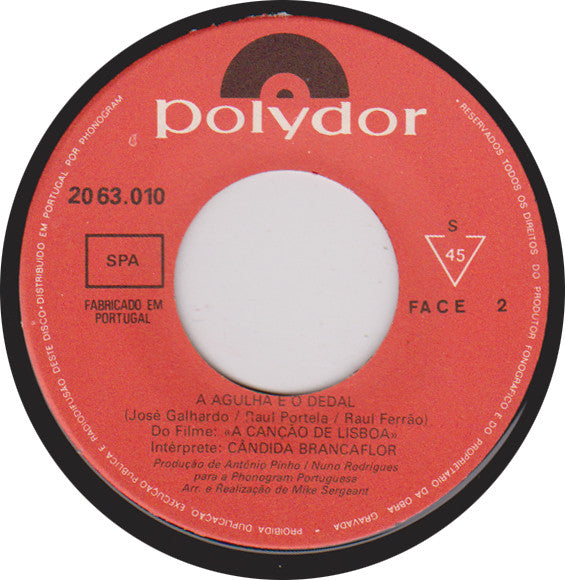 Cândida Branca Flor : Exitos De Beatriz Costa (7", Single)