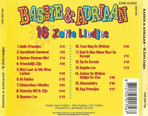 Bassie & Adriaan : 16 Zotte Liedjes (CD, Comp)