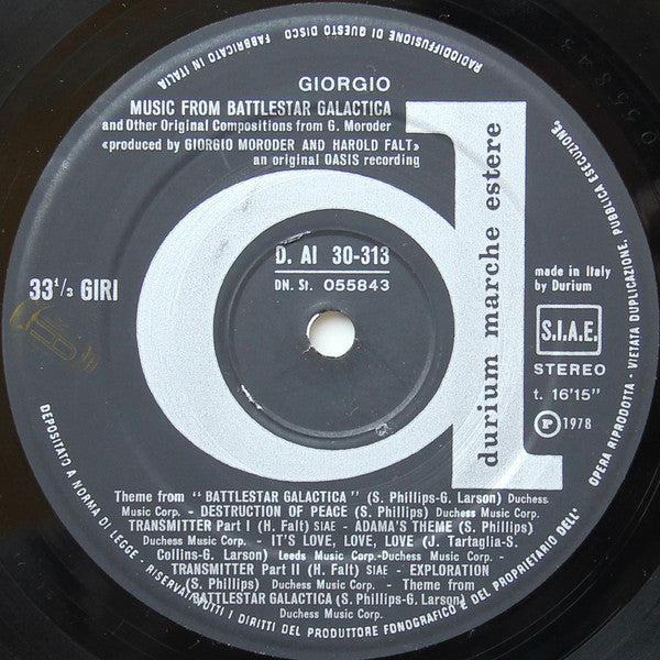 Giorgio Moroder : Music From "Battlestar Galactica" And Other Original Compositions (LP, P/Mixed)