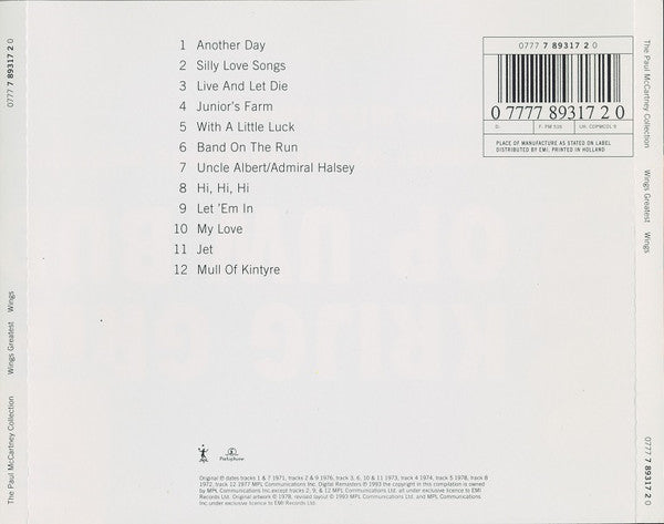 Wings (2) : Wings Greatest (CD, Comp, RE, RM)