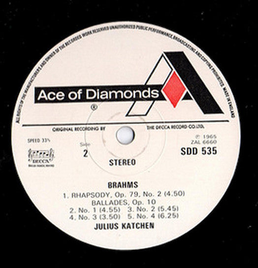 Johannes Brahms, Julius Katchen : Brahms Piano Works Vol. 4 (LP, Album)