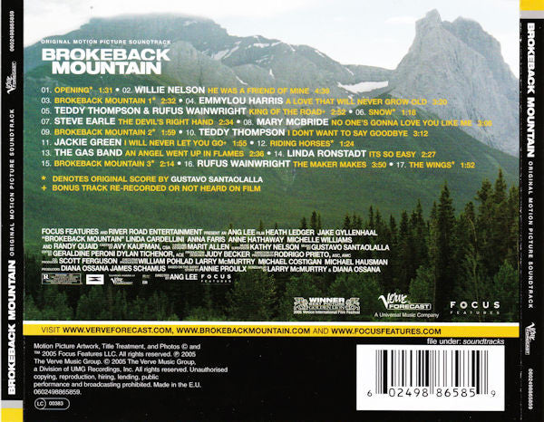 Gustavo Santaolalla : Brokeback Mountain (Original Motion Picture Soundtrack) (CD, Album, EDC)