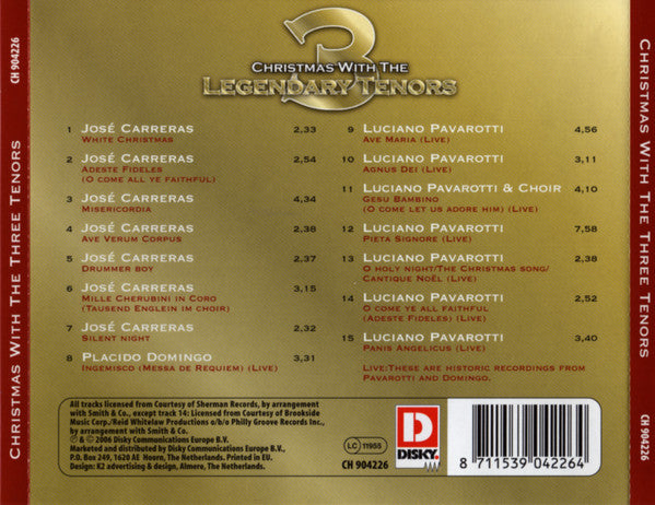 Various : Christmas With The Three Legendary Tenors (CD, Comp)