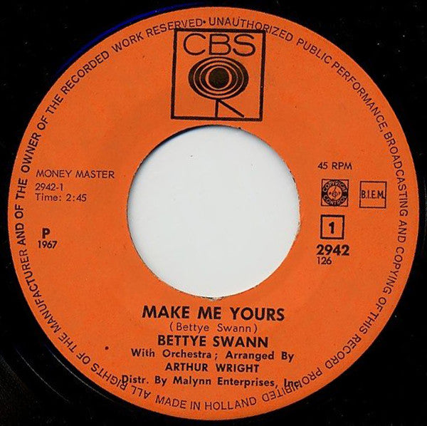 Bettye Swann : Make Me Yours (7", Single)