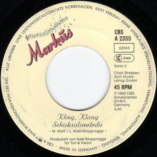 Markus (6) : Ich Will Spaß (7", Single)