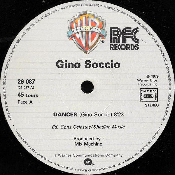 Gino Soccio : Dancer / Dance To Dance (12", Maxi)
