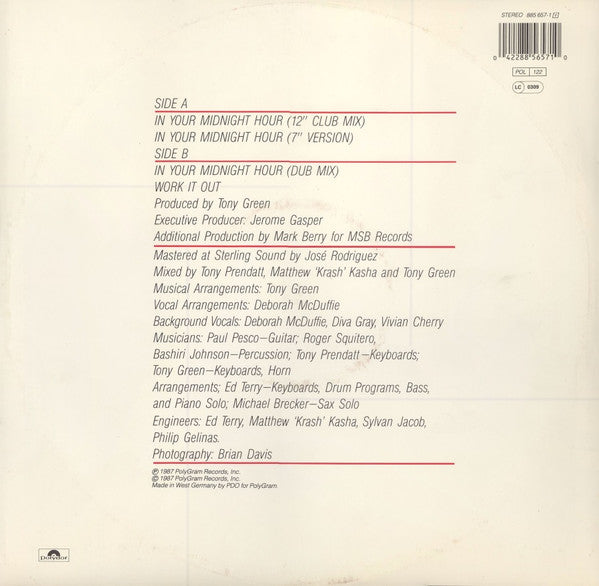 Cindy Valentine : In Your Midnight Hour (12")