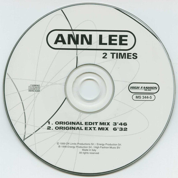 Ann Lee : 2 Times (CD, Single, Car)