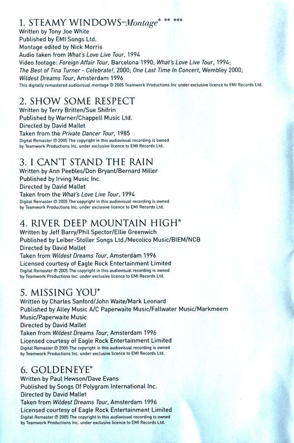 Tina* : All The Best (The Live Collection) (DVD-V, Comp, RM, Multichannel, PAL)