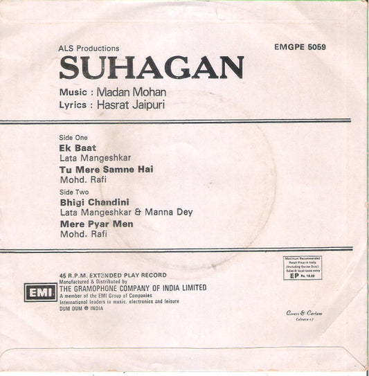 Madan Mohan : Suhagan (7", EP)