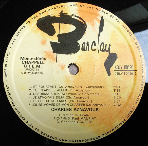 Charles Aznavour : Charles Aznavour (LP, Comp, Mono)