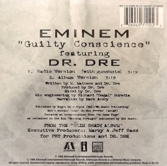 Eminem Featuring Dr. Dre : Guilty Conscience (CD, Single, Car)