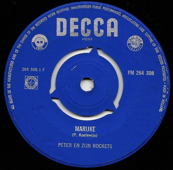 Peter Koelewijn & Zijn Rockets : Marijke / Jenny (7", Single)