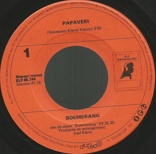 Boemerang : Papaveri (7", Single)