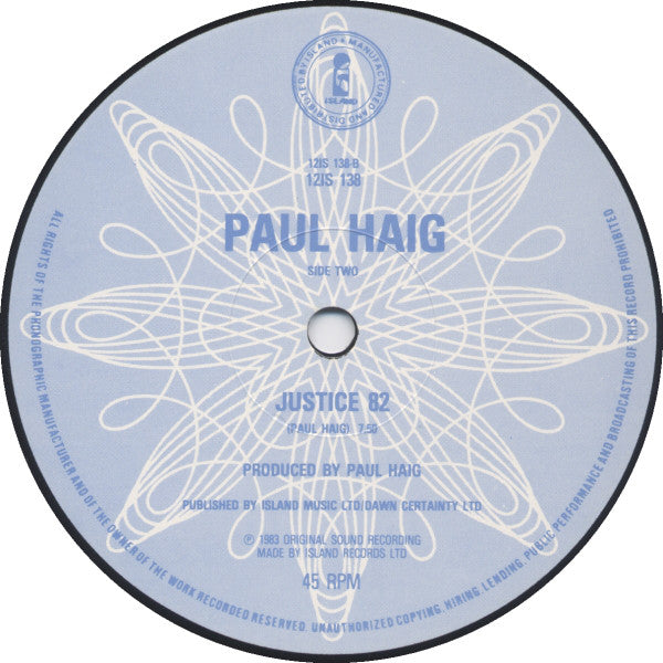 Paul Haig : Justice (12")