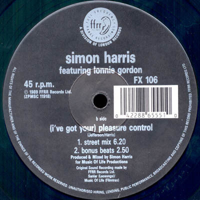 Simon Harris Featuring Lonnie Gordon : I've Got Your Pleasure Control (12")