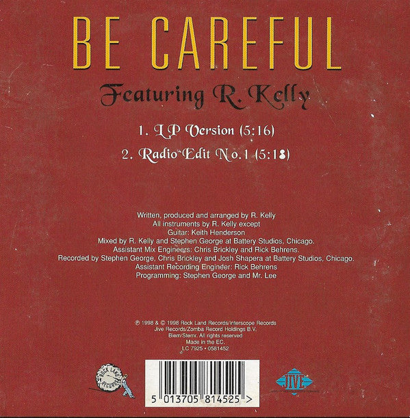 Sparkle (2) Featuring R. Kelly : Be Careful (CD, Single)