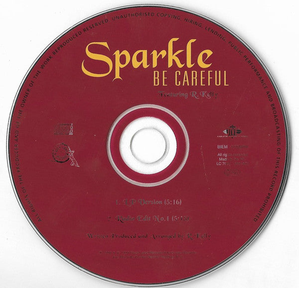 Sparkle (2) Featuring R. Kelly : Be Careful (CD, Single)