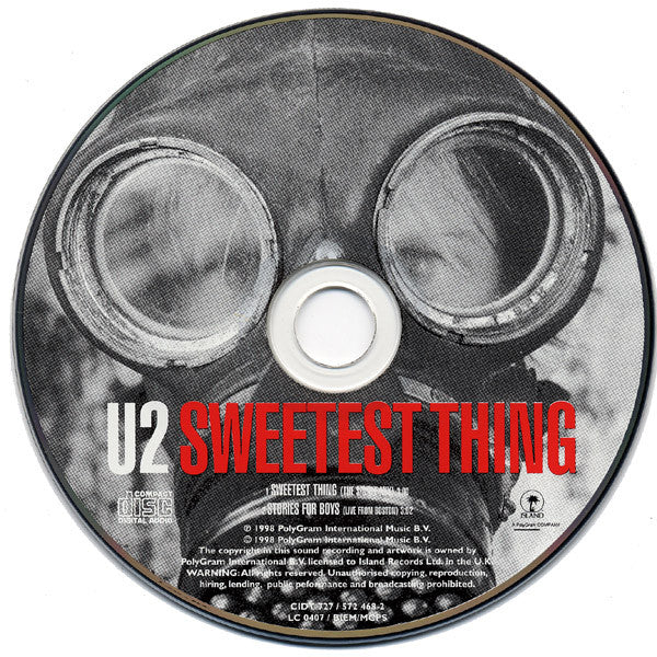 U2 : Sweetest Thing (CD, Single, Car)