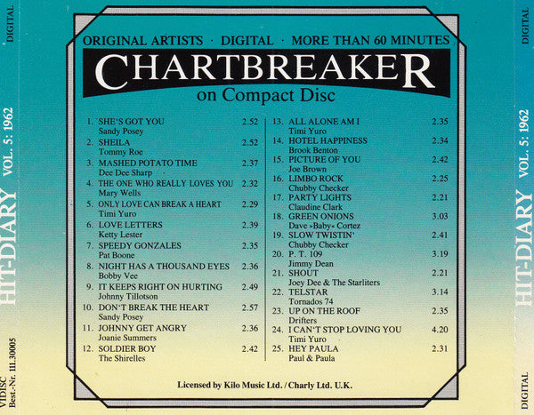 Various : Chartbreaker - Hit-Diary Vol. 5: 1962 (CD, Comp)