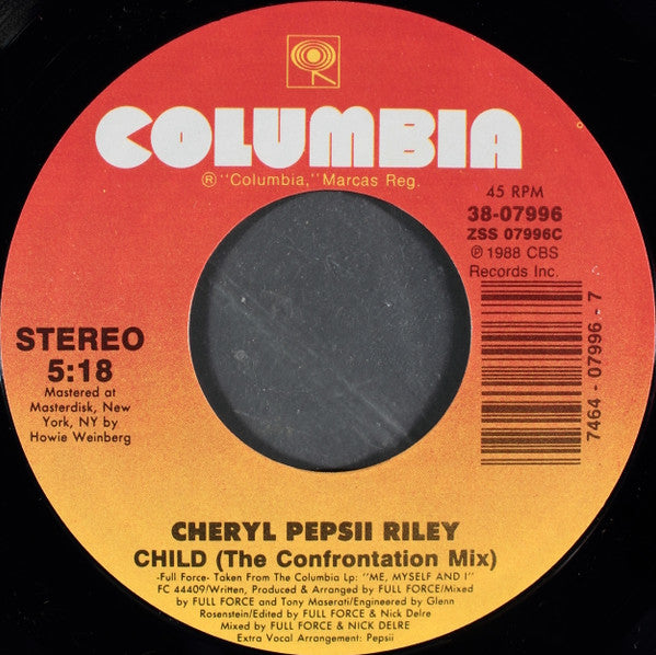 Cheryl Pepsii Riley : Thanks For My Child (7", Single, Car)