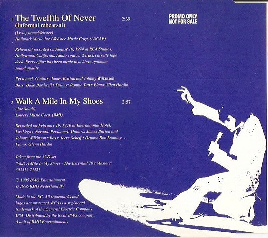 Elvis Presley : The Twelfth Of Never (CD, Single, Promo)