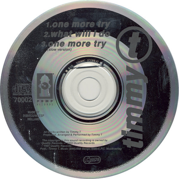 Timmy T : One More Try (CD, Single, Car)