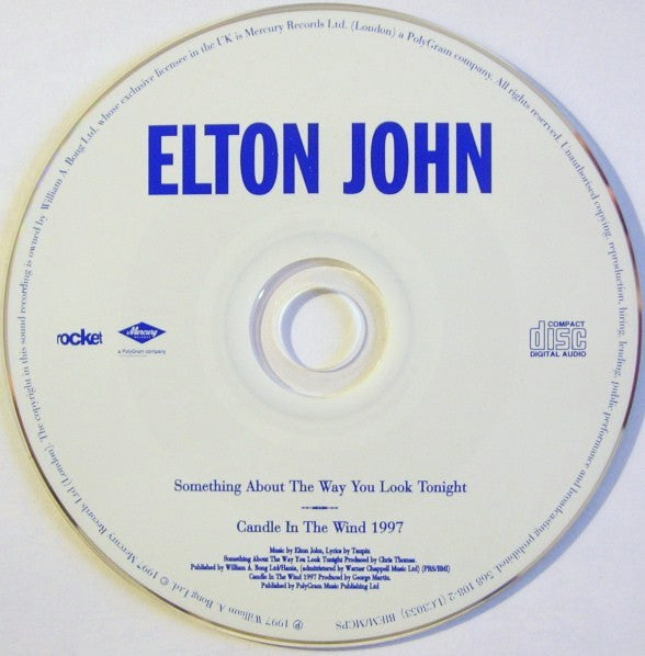 Elton John : Something About The Way You Look Tonight / Candle In The Wind 1997 (CD, Single, Car)