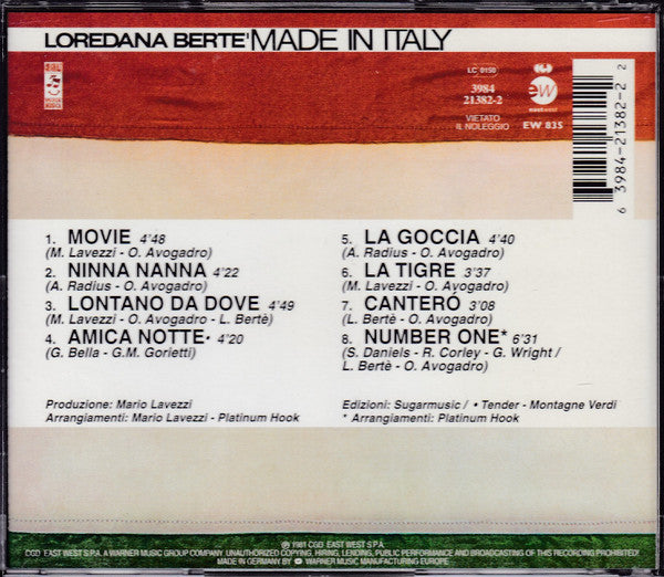 Loredana Bertè : Made In Italy (CD, Album, RE)