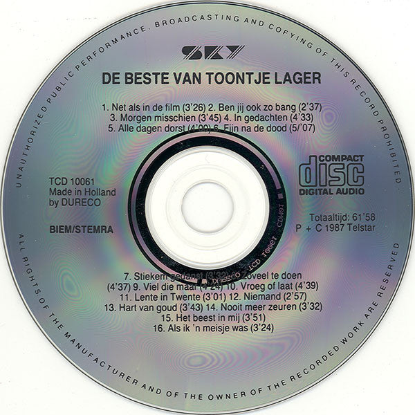 Toontje Lager : De Beste Van Toontje Lager (CD, Comp, RE)