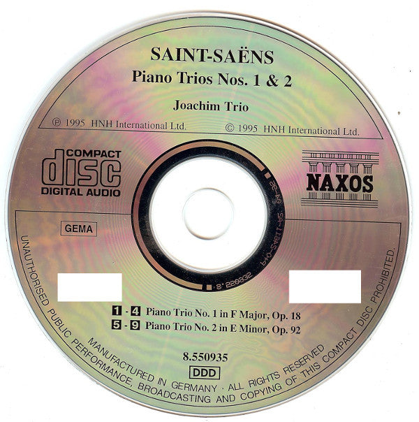 Camille Saint-Saëns, Joachim Trio : Piano Trios Nos. 1 & 2 (CD, Album, RE)