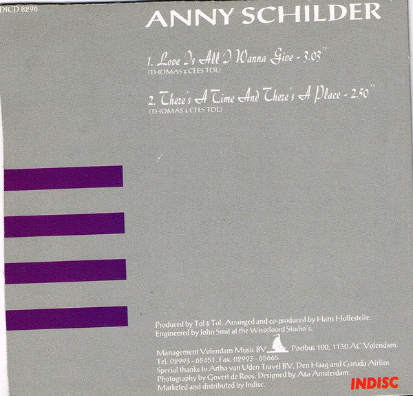 Anny Schilder : Love Is All I Wanna Give (CD, Single)