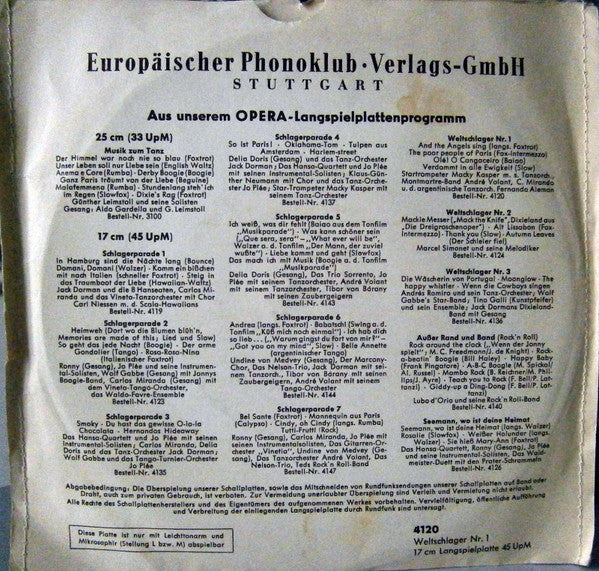 Various : Weltschlager Nr. 1 (7", EP, Mono)