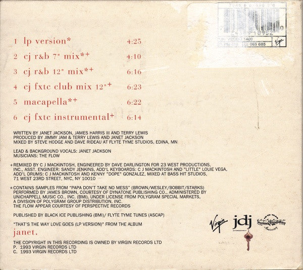 Janet Jackson : That's The Way Love Goes (CD, Single)