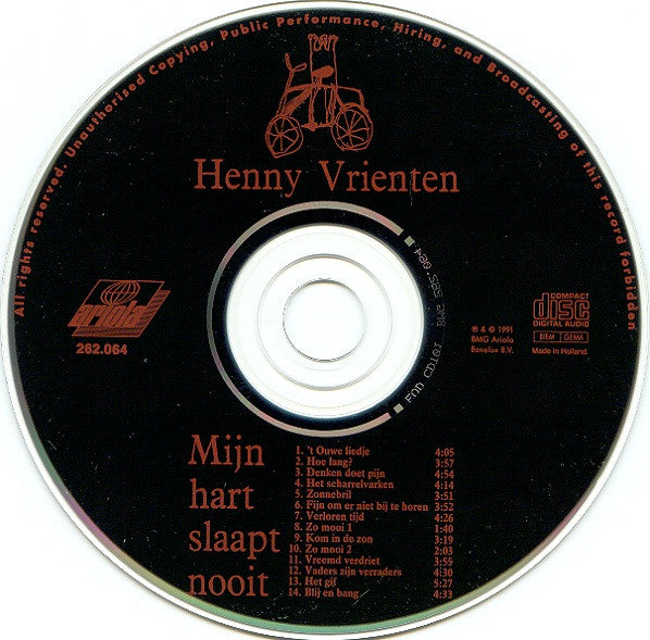 Henny Vrienten : Mijn Hart Slaapt Nooit (CD, Album)