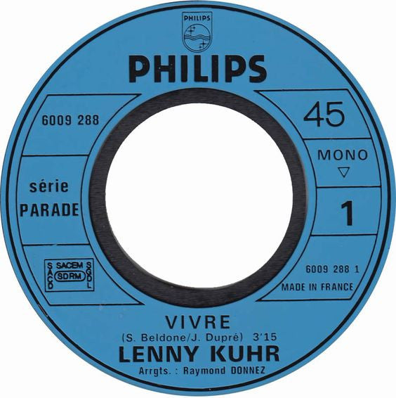 Lenny Kuhr : Vivre  (7", Mono)