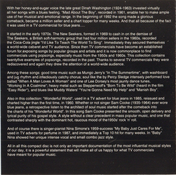 Various : Working In A Coalmine - The Songs Known From The TV Commercials (CD, Comp)