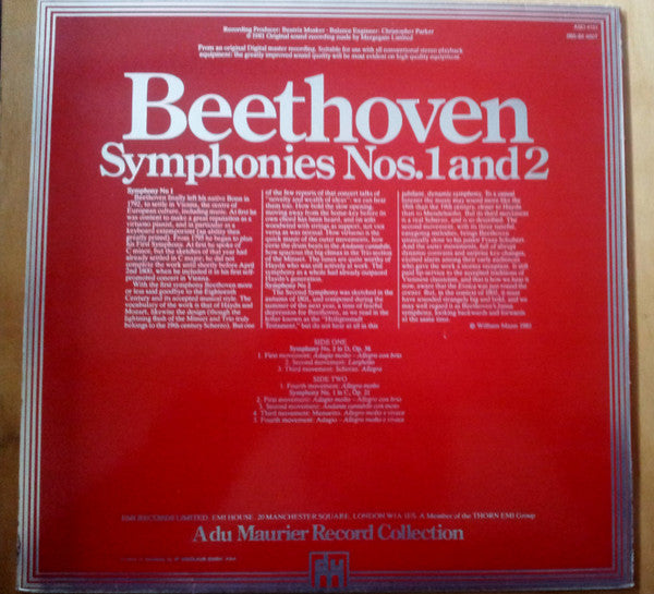 Ludwig van Beethoven - Philharmonia Orchestra Conducted By Kurt Sanderling : Symphonies Nos. 1 And 2 (LP, Album)