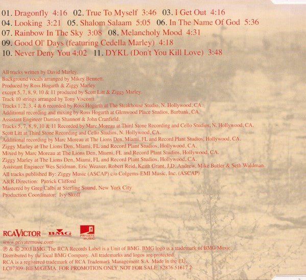 Ziggy Marley : Dragonfly (CD, Album, Promo, Smplr)