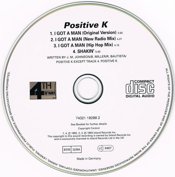 Positive K : I Got A Man (CD, Maxi)