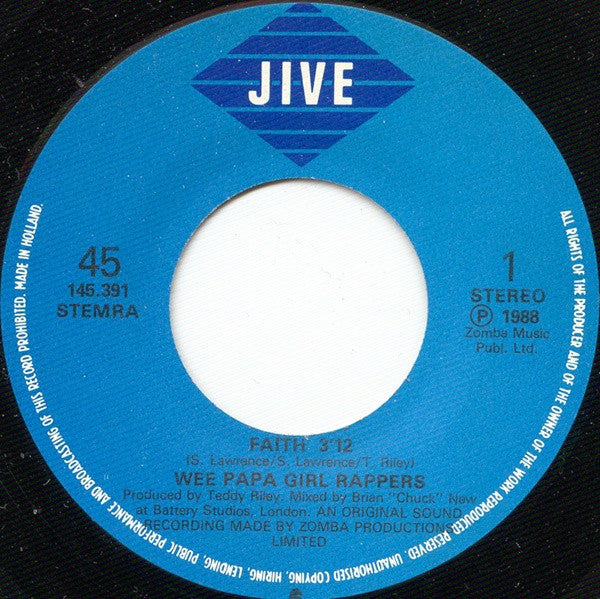 Wee Papa Girl Rappers : Faith (7", Single)