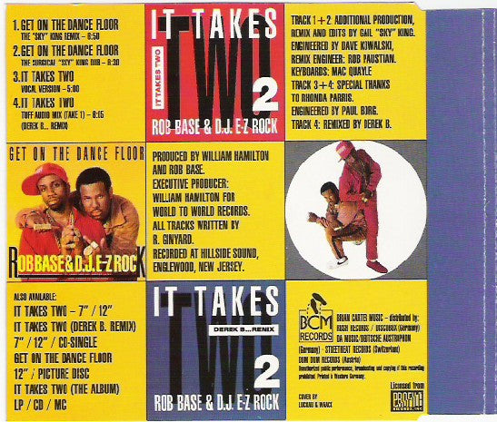 Rob Base & DJ E-Z Rock : Get On The Dance Floor / It Takes Two (CD, Single)