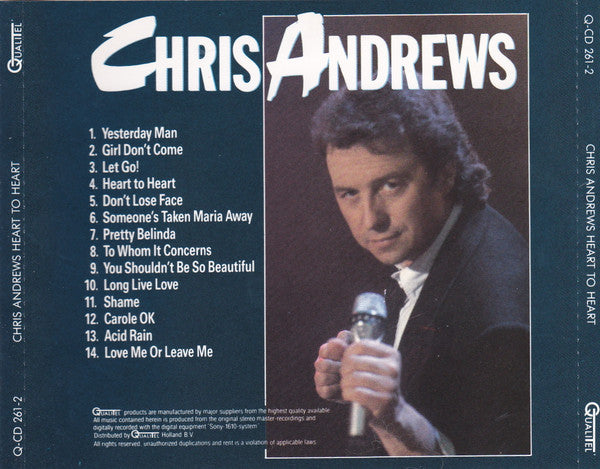 Chris Andrews (3) : Heart To Heart - All The Hits And More (CD, Album, RM)