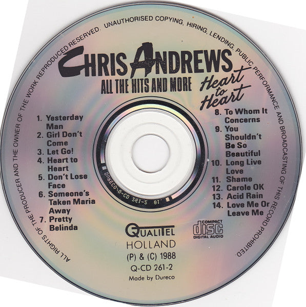 Chris Andrews (3) : Heart To Heart - All The Hits And More (CD, Album, RM)