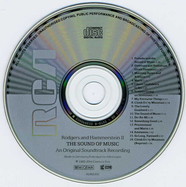 Various : The Sound Of Music (An Original Soundtrack Recording) (CD, Album, RE)
