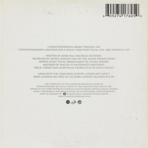 Artful Dodger Featuring Melanie Blatt : Twentyfourseven (CD, Single)